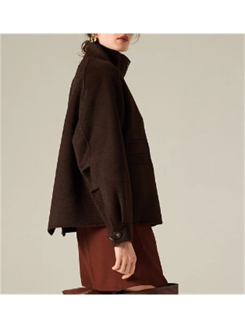 Manila Grace Cappotto Corto In Lana Con Collo MANILA GRACE | K105WUMA646